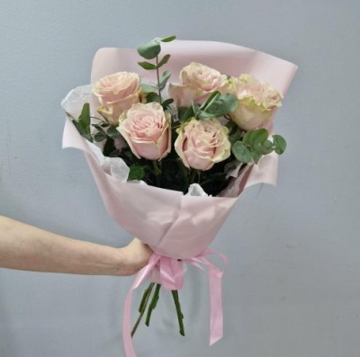 Букет цветов Розовое счастье